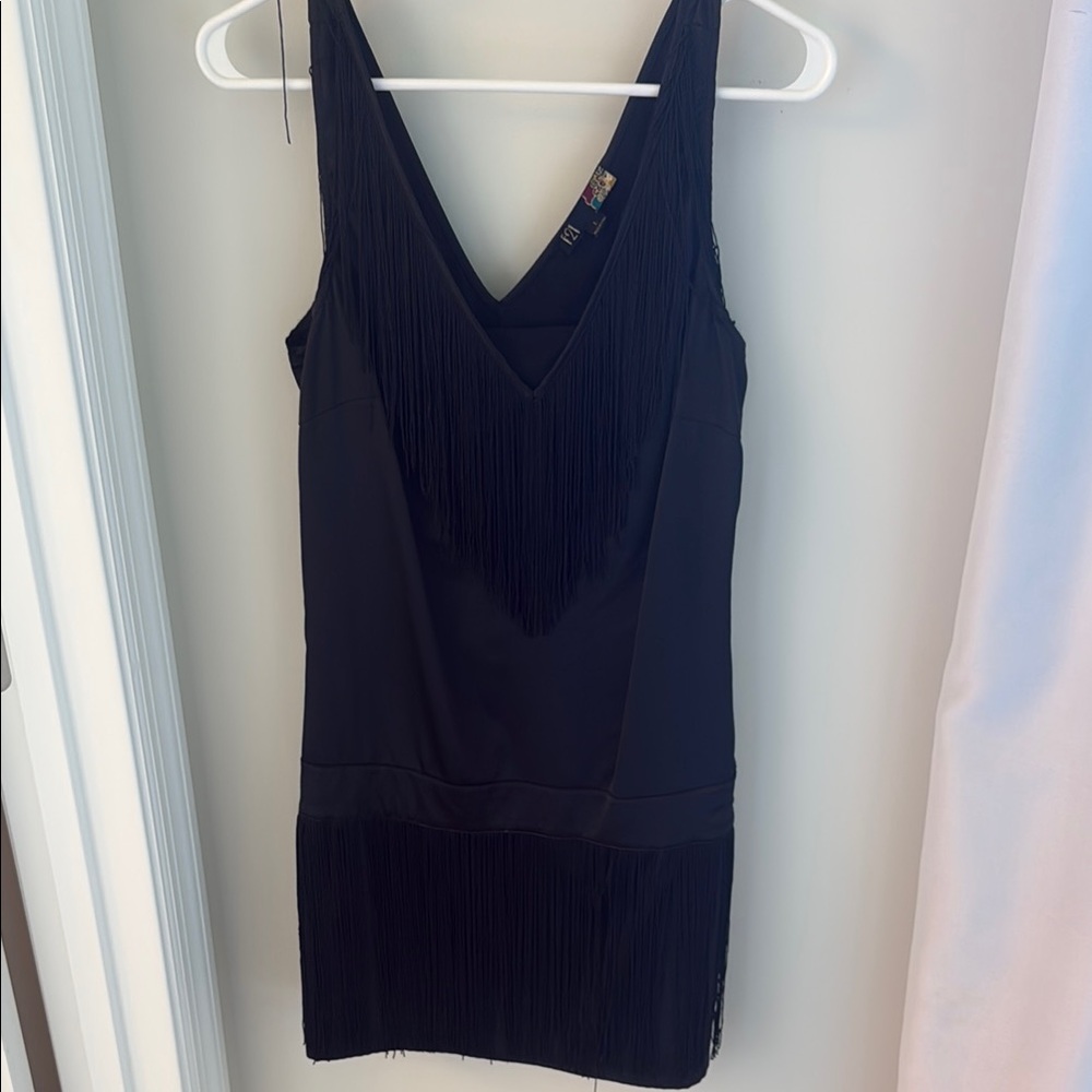 Forever 21 Black Fringe Mini Dress